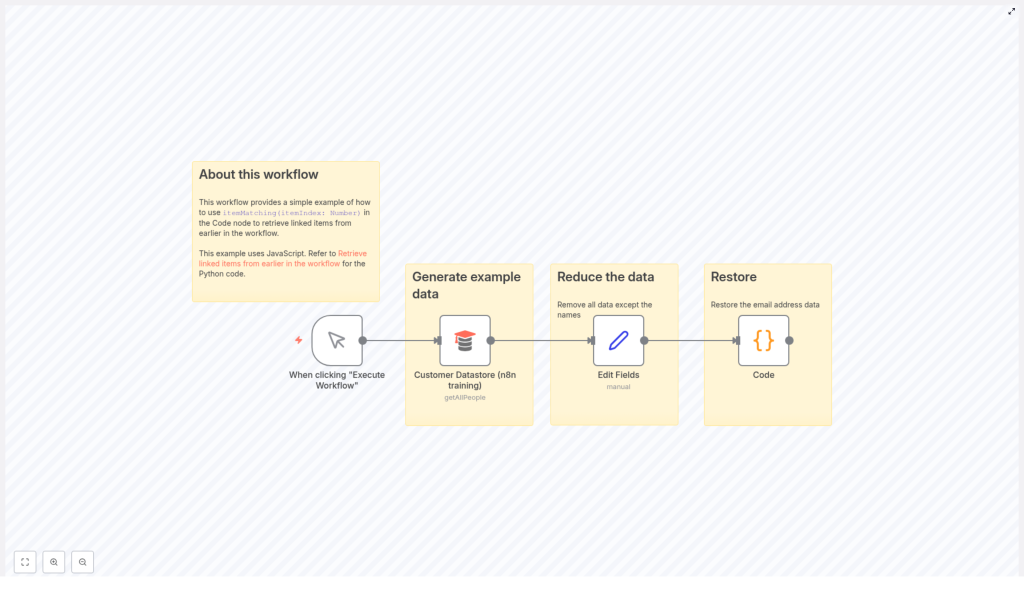 How to Restore Data Using itemMatching() in n8n